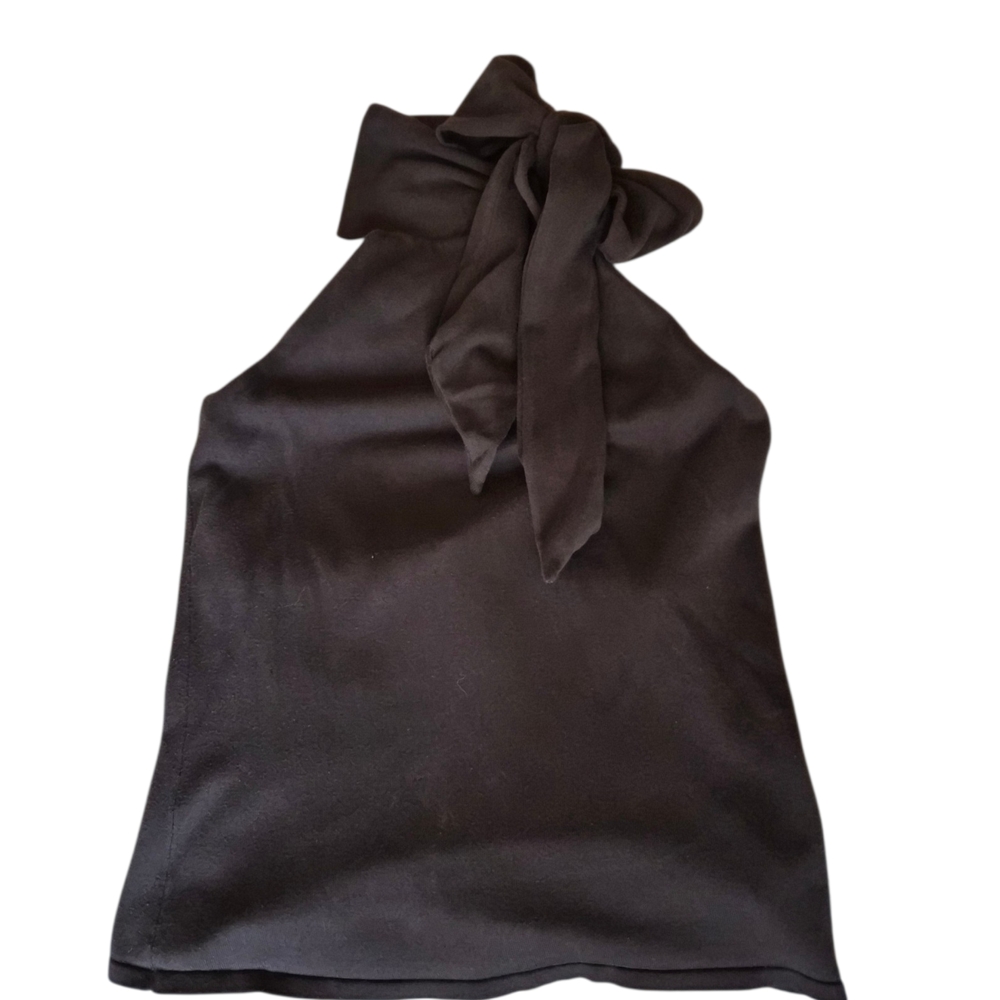 Ralph Lauren Black Halter Tie-Neck Tunic
